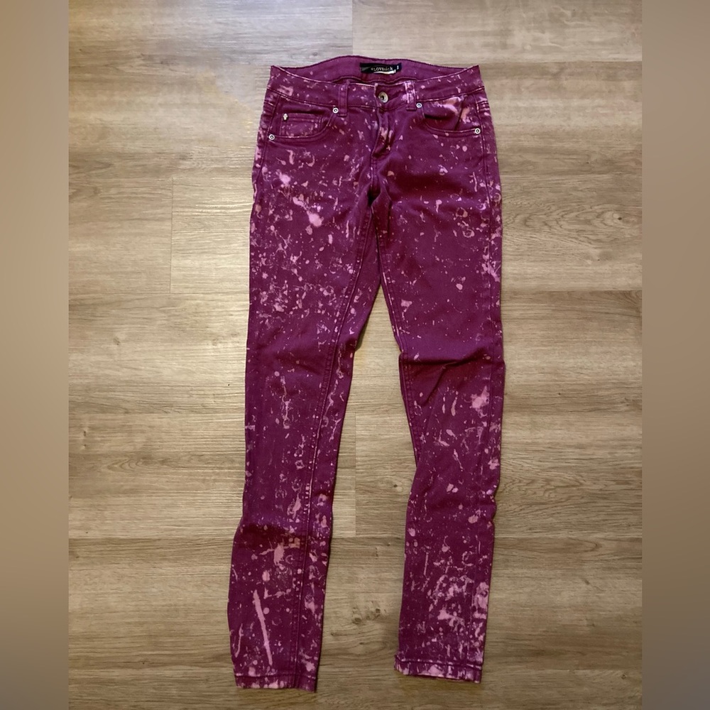 Pink acid wash lovesick jeans